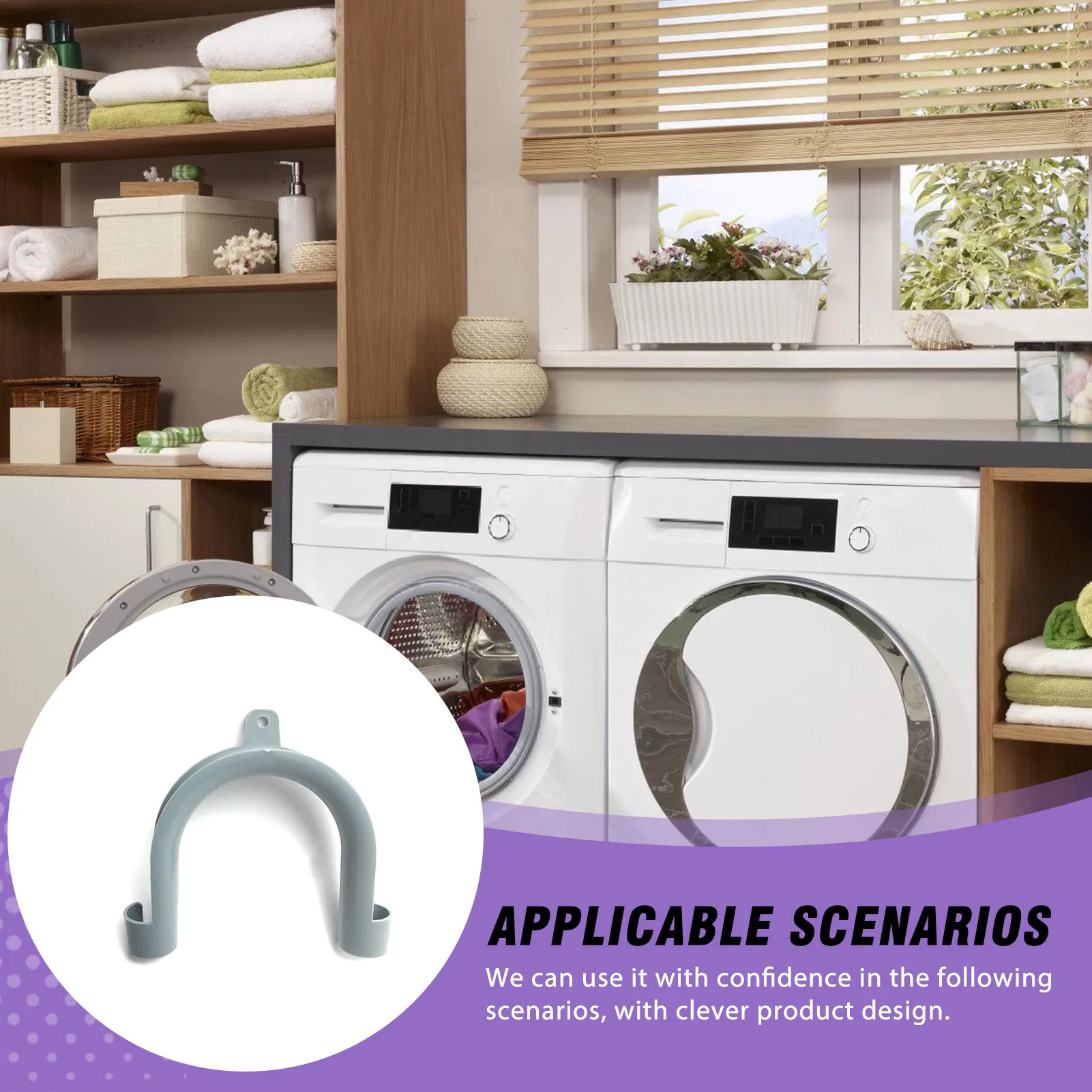 Drain Hose Hook Heavy Duty Washing Machine Outlet Holder for Kitchen Home Use Durable Plastic U-Shape Pipe Support Bracket