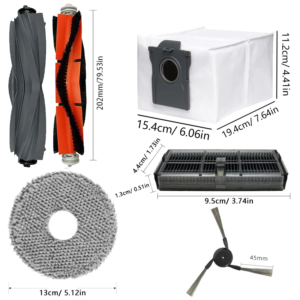 For Dreame L40 ultra / X40 Ultra Robot Vacuum Accessories, Dust Bags Mop Main Side Brushes Cloths HEPA Filters Spare Parts