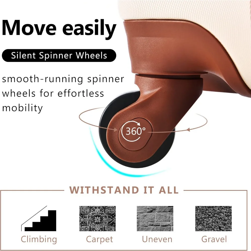 Set di valigie rigide da 3 pezzi con lucchetto tsa per viaggi e affari