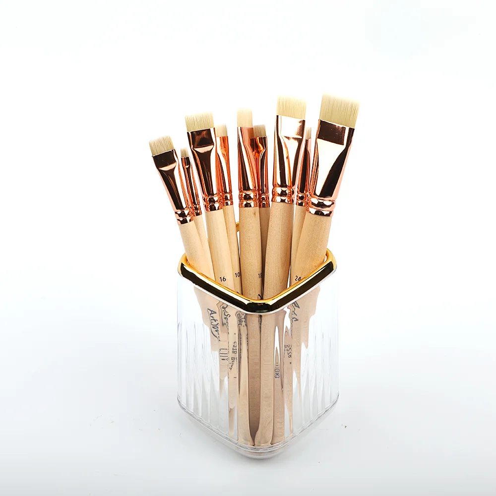 

Artsecret 12PCS Arylic Paint Brushes Bright Drawing Brush for Oil Painting Nylon Hair Art Brushes