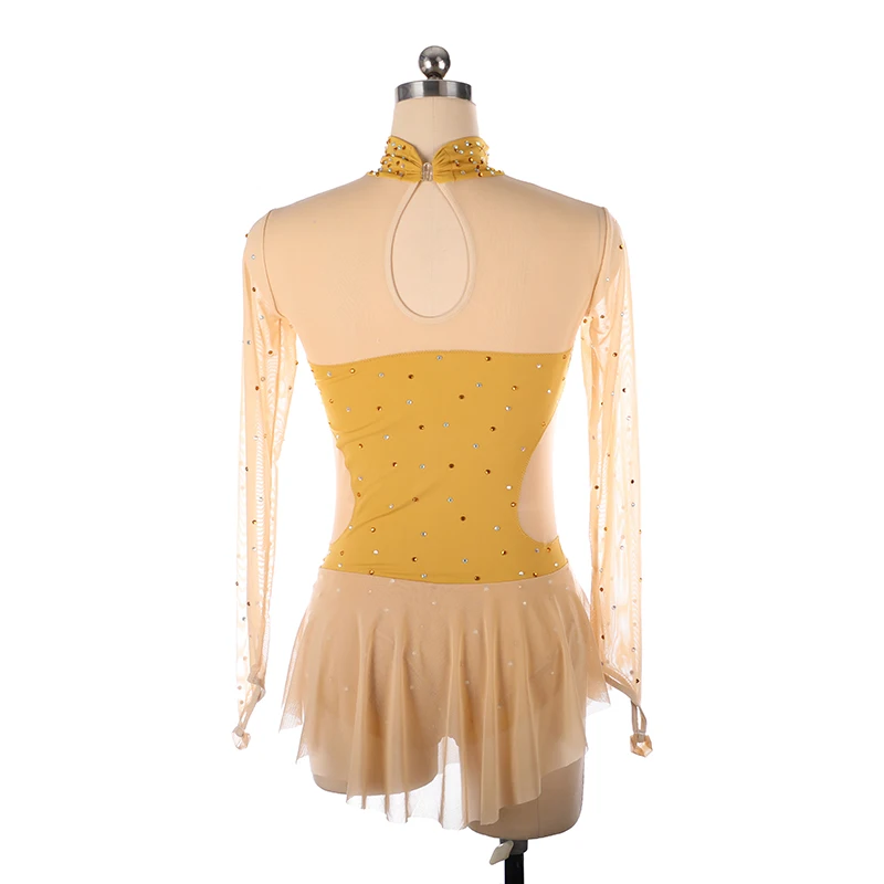 Processed Skating Costume Costume Figure Skating Performance Suit Children\'S Adult Women\'S Skirt Yellow