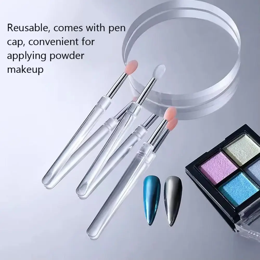 10PCS Transparent Silicone Nail Art Brush Soft Universal Nail Tool Brush Multifunctional Portable Nail Glitter Applicator