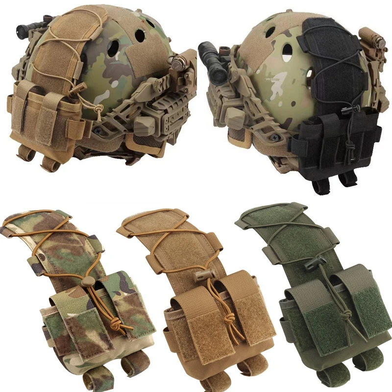 Bolsa Tática para Capacete, Caixa de Bateria, Bolsa de Contrapeso, Bolsa de Armazenamento de Acessórios para Capacete com Gancho e Laço para Capacete FAST
