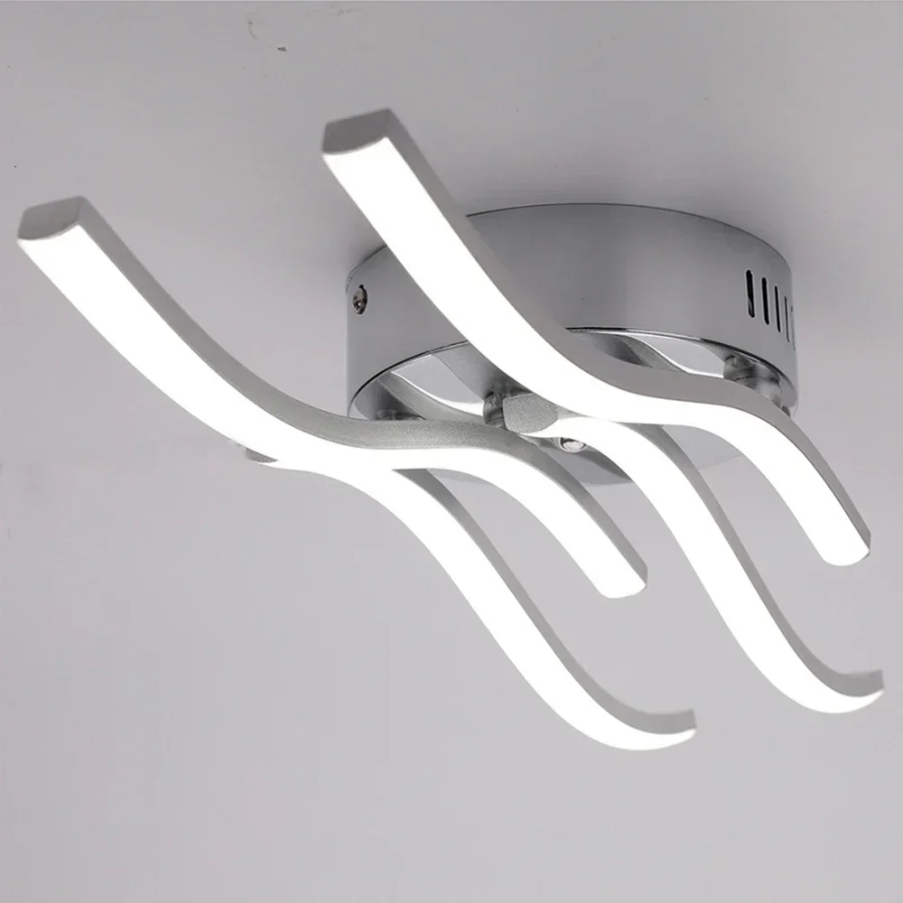 Imagem -04 - Alumínio Led Luzes de Teto Acrílico Lampshape Wave Shape Iluminação Lâmpada Moderna para Quarto Sala Decoração 85265v 4