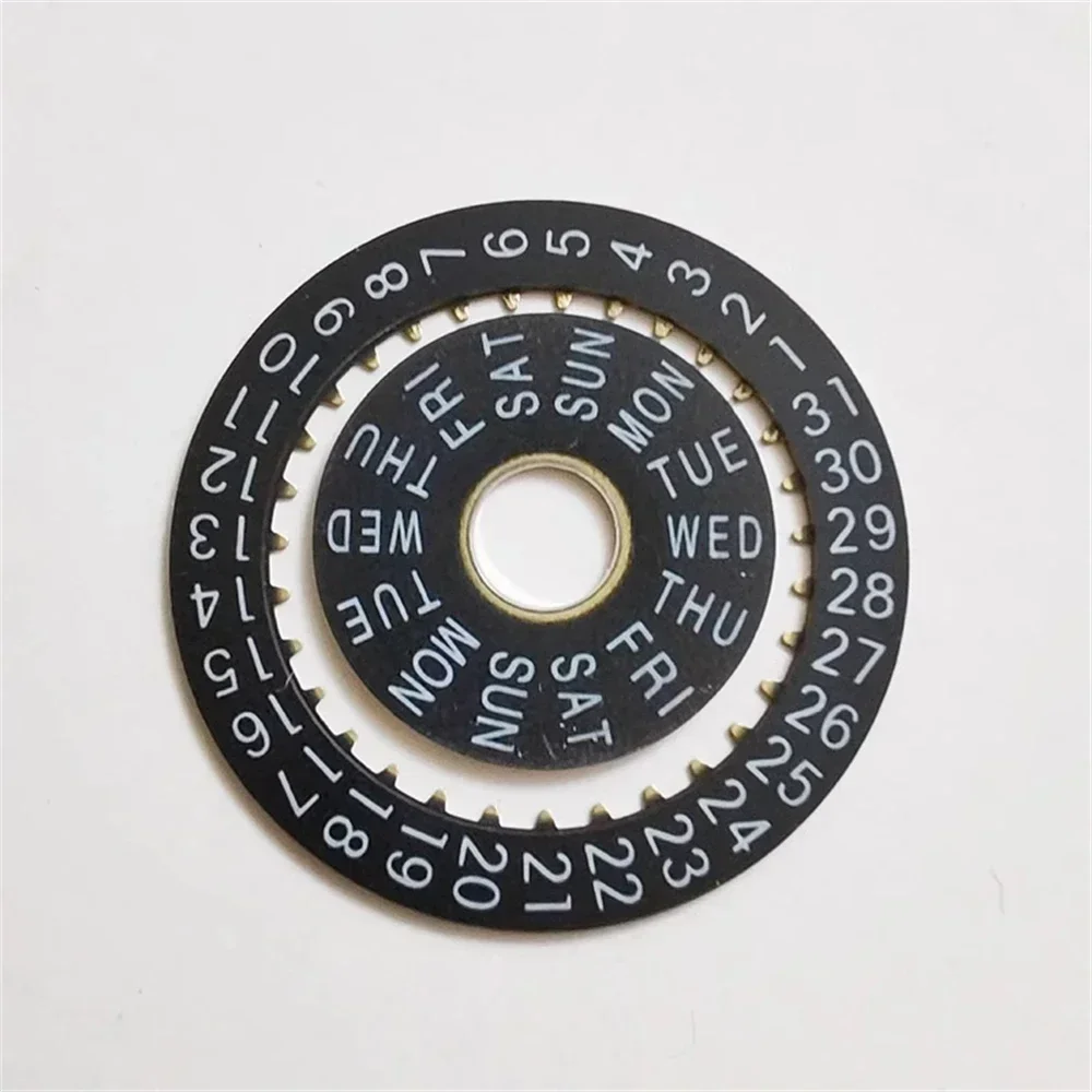 ساعة ميكانيكية عرض التقويم تاريخ الأسبوع عجلة قرصية لملحقات حركة التقويم المزدوج 7750 الجديدة ذاتية الصنع