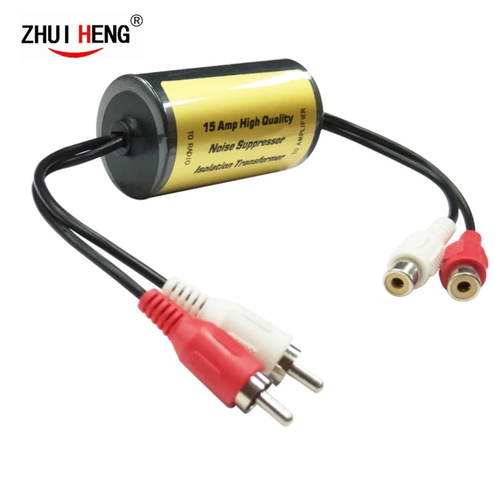 Universal Noise Sound Eliminator 4-Channel RCA Audio Noise Filter Suppressor Ground Loop Isolator for Car Stereo