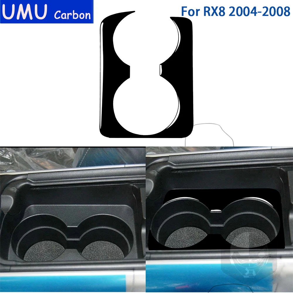 

For Mazda RX8 2004 2005 2006 2007 2008 Accessories Car Interior Black Plastic Armrest Cup Holder Panel Trim Sticker