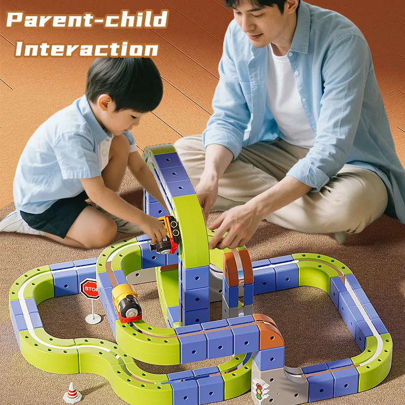 ماجيك تراك قطار الأطفال الكهربائية تجميعها اللبنات المغناطيسي السكك الحديدية سيارة المتاهة ألعاب تعليمية للأطفال هدايا عيد الميلاد #3
