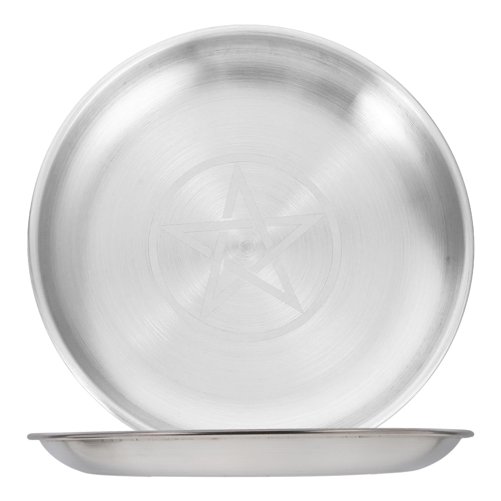

2pcs Pentacle Gold Plate Copper Dishes Trays Steel Decor Iron Tealight Pentagram Star Moon Jewelry Storage Crystal