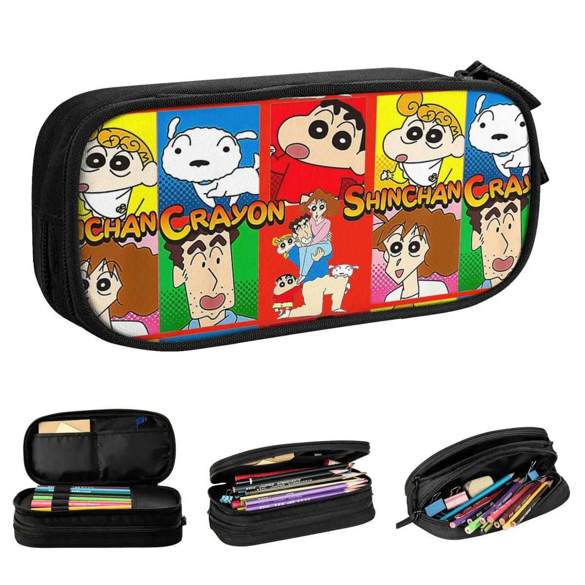 

Crayon Shin-chan Anime Manga Pencil Cases Pencilcases Pen Holder for Girls Boys Bags Students School Cosmetic Stationery