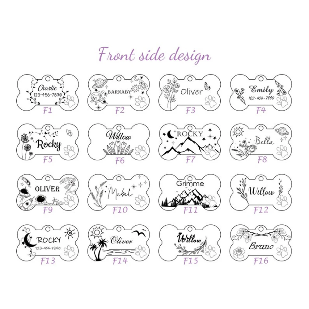 Personalized Customized Cute Pet Name Tag Stainless Steel Pet Cat And Dog Name Card Pet Collar Pendant Name Tag view 5