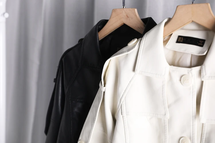 Women's Short Biker Jacket Slim Fit Leather Coat Spring Autumn New Style Fashionable Female Outerwear PU Material