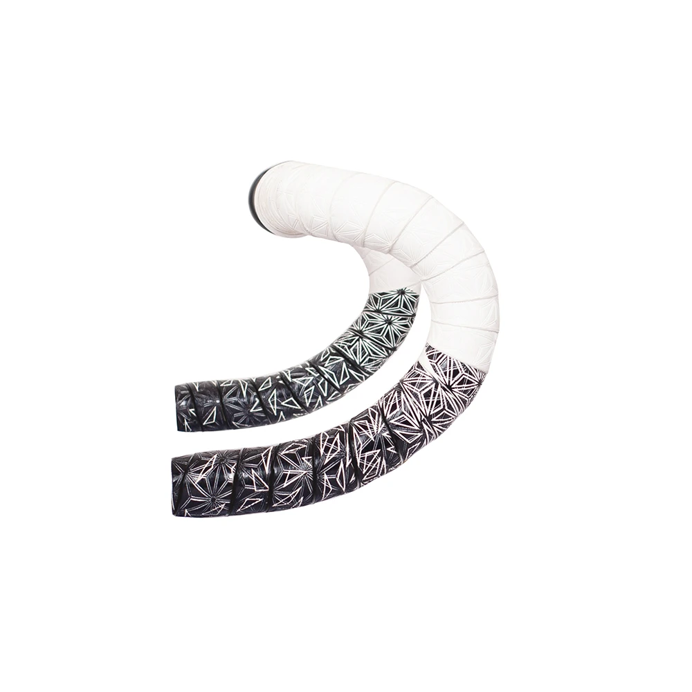 1 Paar Neues Fahrradlenkerband Zweifarbiges Rennrad-Lenkerband mit Chrysanthemenmuster EVA+PU Weiches Anti-Vibrations-Lenkerband Langlebiges Lenkerband – Detail 4