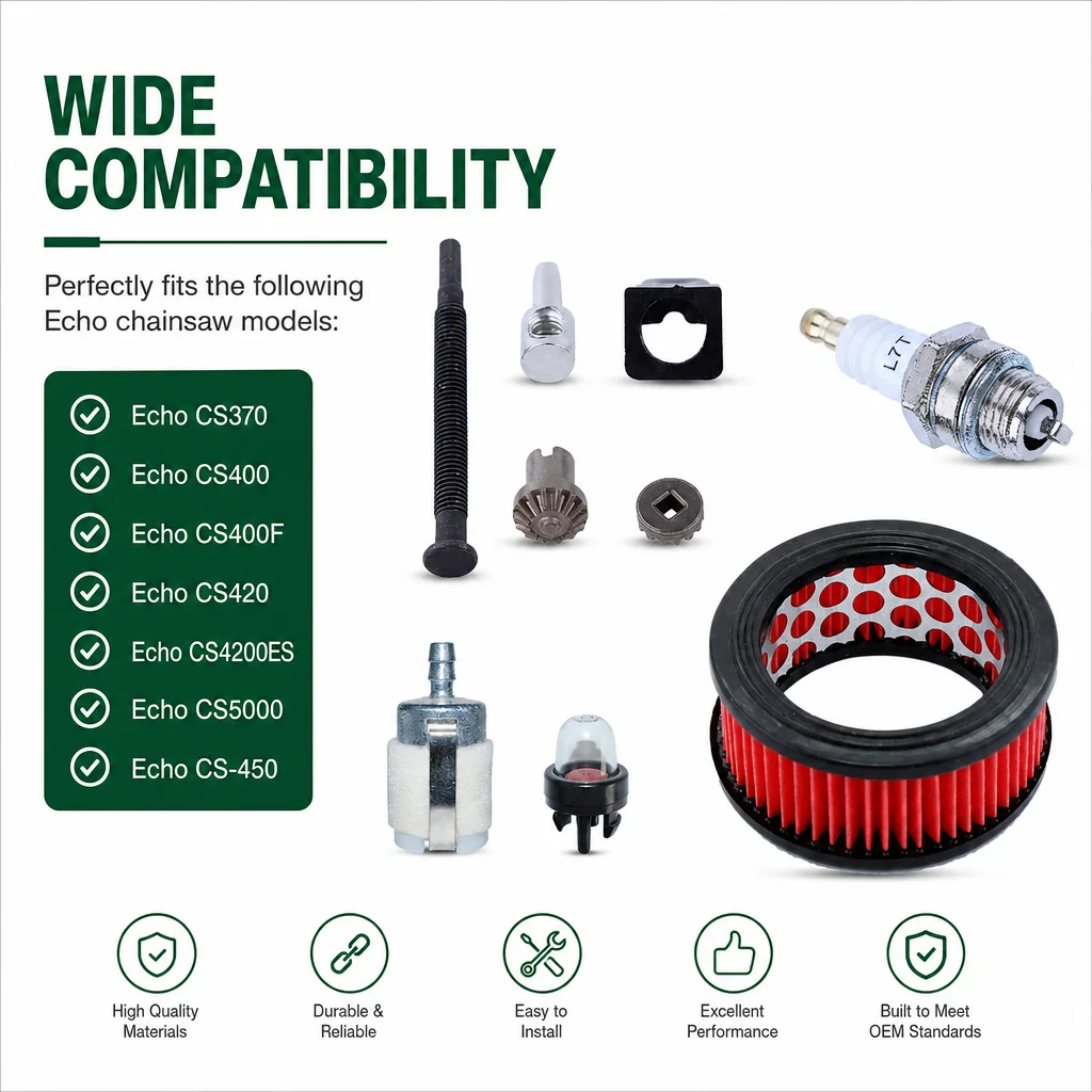 Air Filter & Chain Bar Tensioner Kit For Echo CS4200ES CS5000 CS420, Replaces V651000001 V355000800 V651000011 13030039730