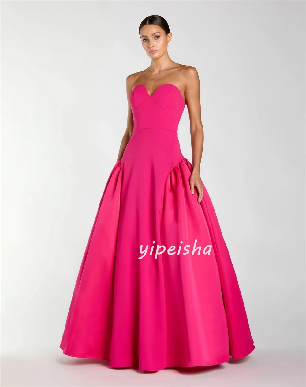 Sukienki wieczorowe bez ramiączek, bez rękawów, w stylu klasycznym, prostym, z marszczeniami, plisami, o kroju litery A, na studniówkę, dostępne rozmiary, nowoczesny styl.