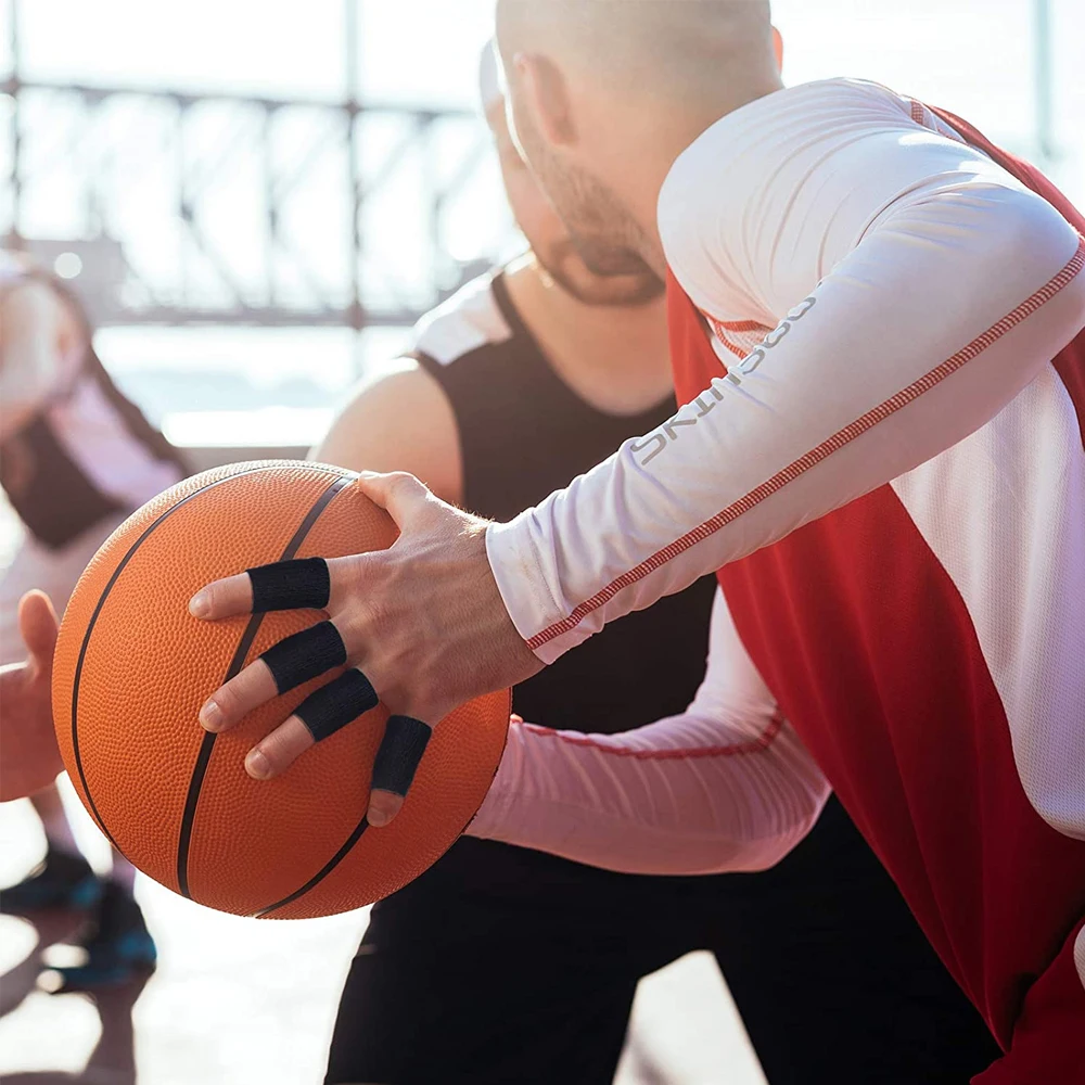 JUUMMP-Protector de dedos para deportes al aire libre, protección de dedos para artritis, baloncesto, voleibol, mangas elásticas para dedos, 10