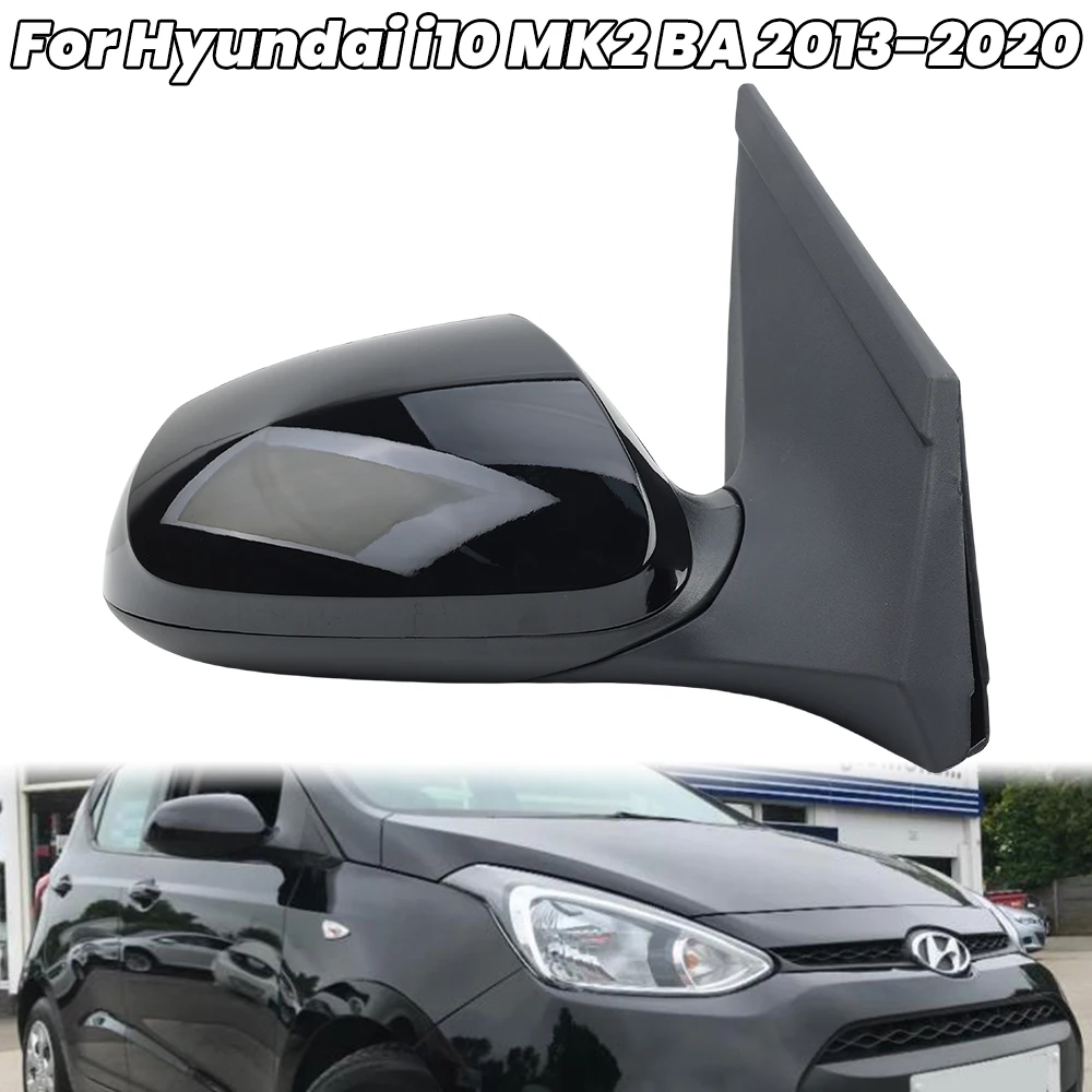 Side Mirror Assembly For Hyundai I10 BA 2013 2014 2015 2016 2017 2018 2019 2020 Black Manual Folding Door Mirror Car Accessories