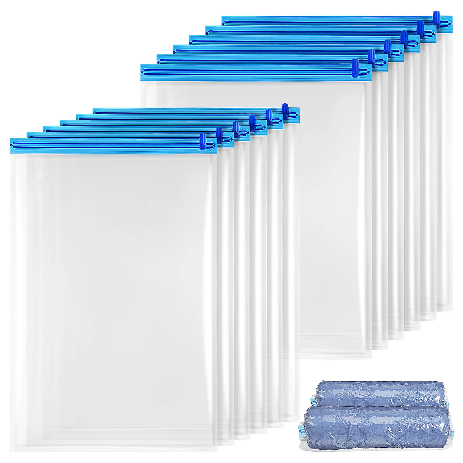 

12 Pcs Compression Storage Bags Vacuum Sealed Clothing Travel Packing PA35x50cm PA40x50cm Space Saver
