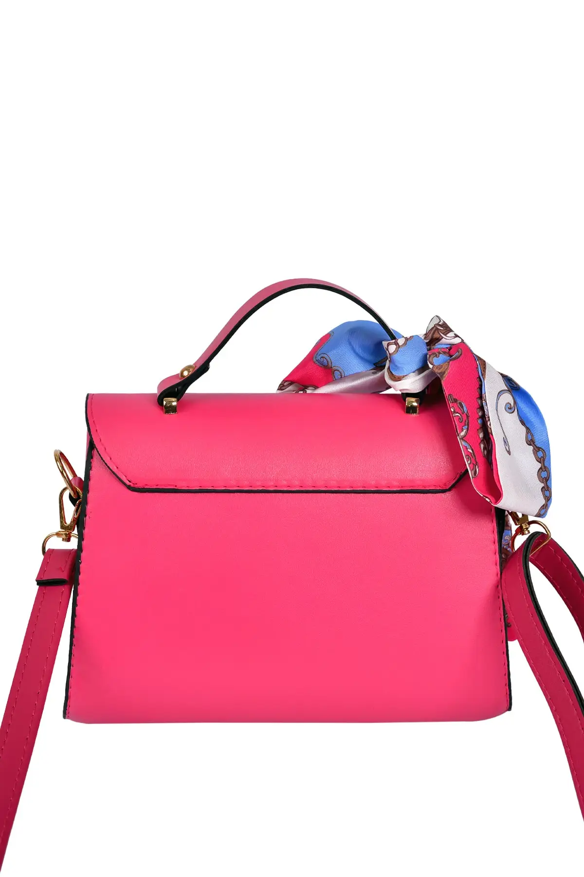 Women Fuchsia Scarf Detailed Shoulder Bag