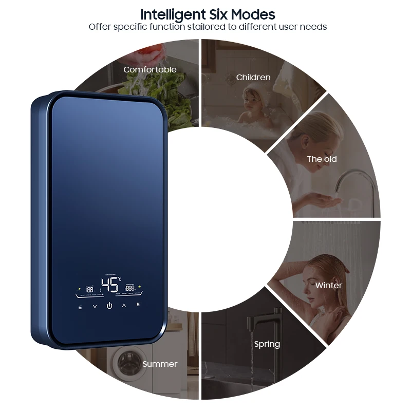 全住宅スマートマルチポイント16-24kWタンクレス瞬間電気給湯器温水ヒーターボイラー暖房システム