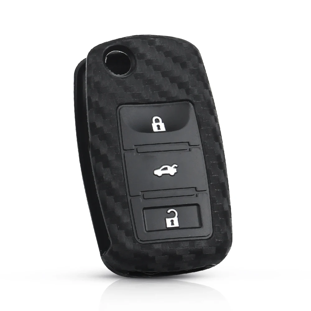 KEYYOU Silicone Car Key Cover Case For VW Golf Bora Jetta POLO Passat Skoda Superb Octavia Fabia SEAT Ibiza Leon Procted