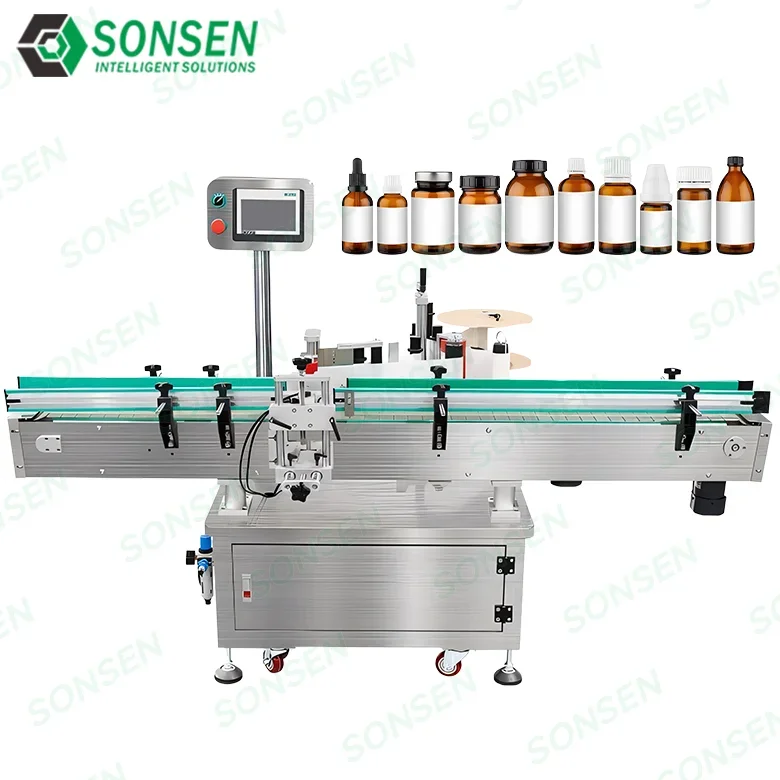 Automatic Servo Spot Labeling Machine For Round Bottles Small Business Round Bottle Adhesive Label Sticker Machine