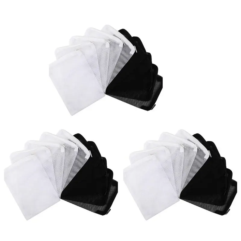 

AT84-120 шт. Аквариумные фильтр-мешки, сетчатые фильтрующие мешки с застежкой-молнией для удаления древесного угля, гранулированные, белые и черные