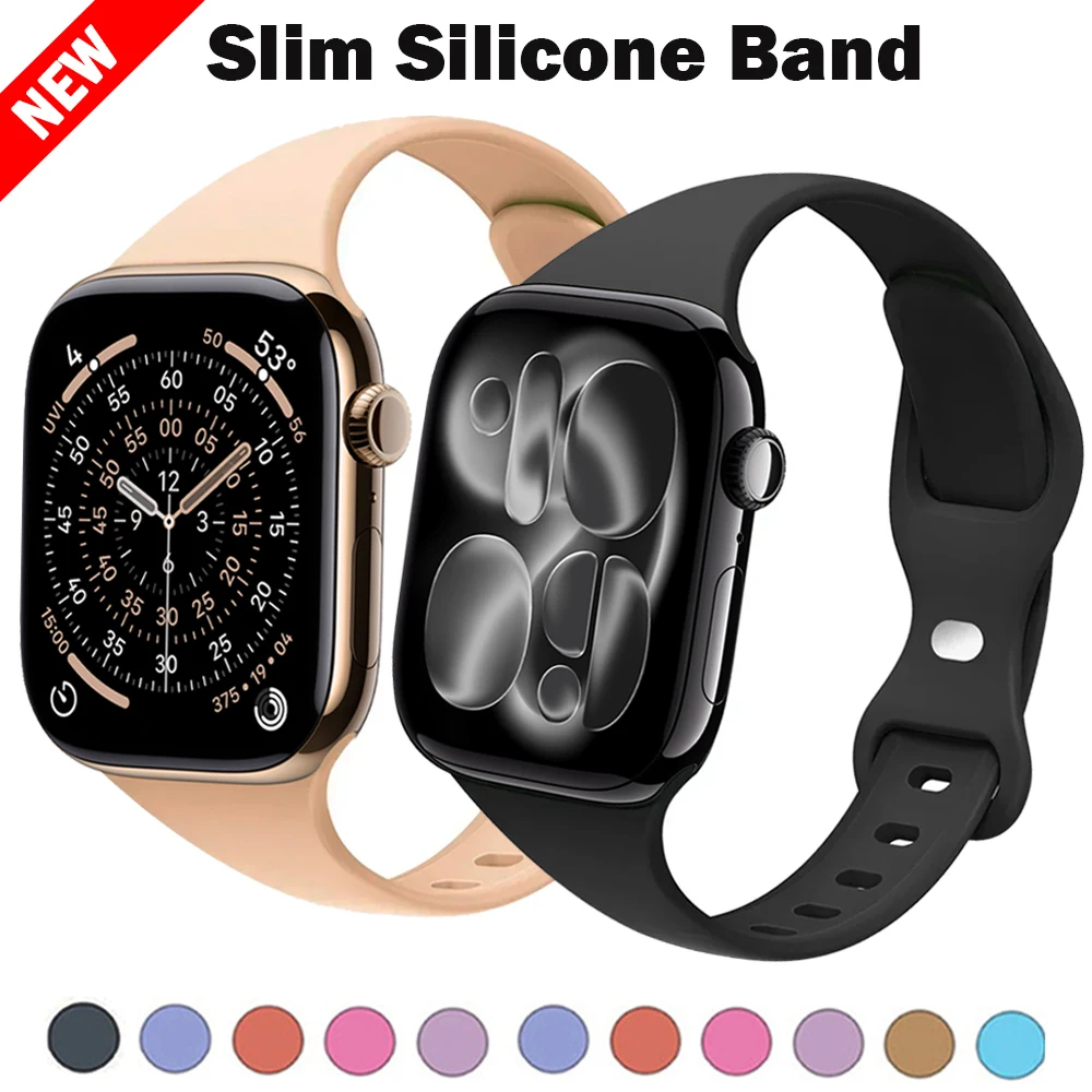 애플 워치 시리즈 11-10-9-8-7-6-5-SE 45mm 44mm 40 41mm 42-46mm 스포츠 팔찌 슬림 실리콘 스트랩 iwatch ultra3-2 49mm용 밴드