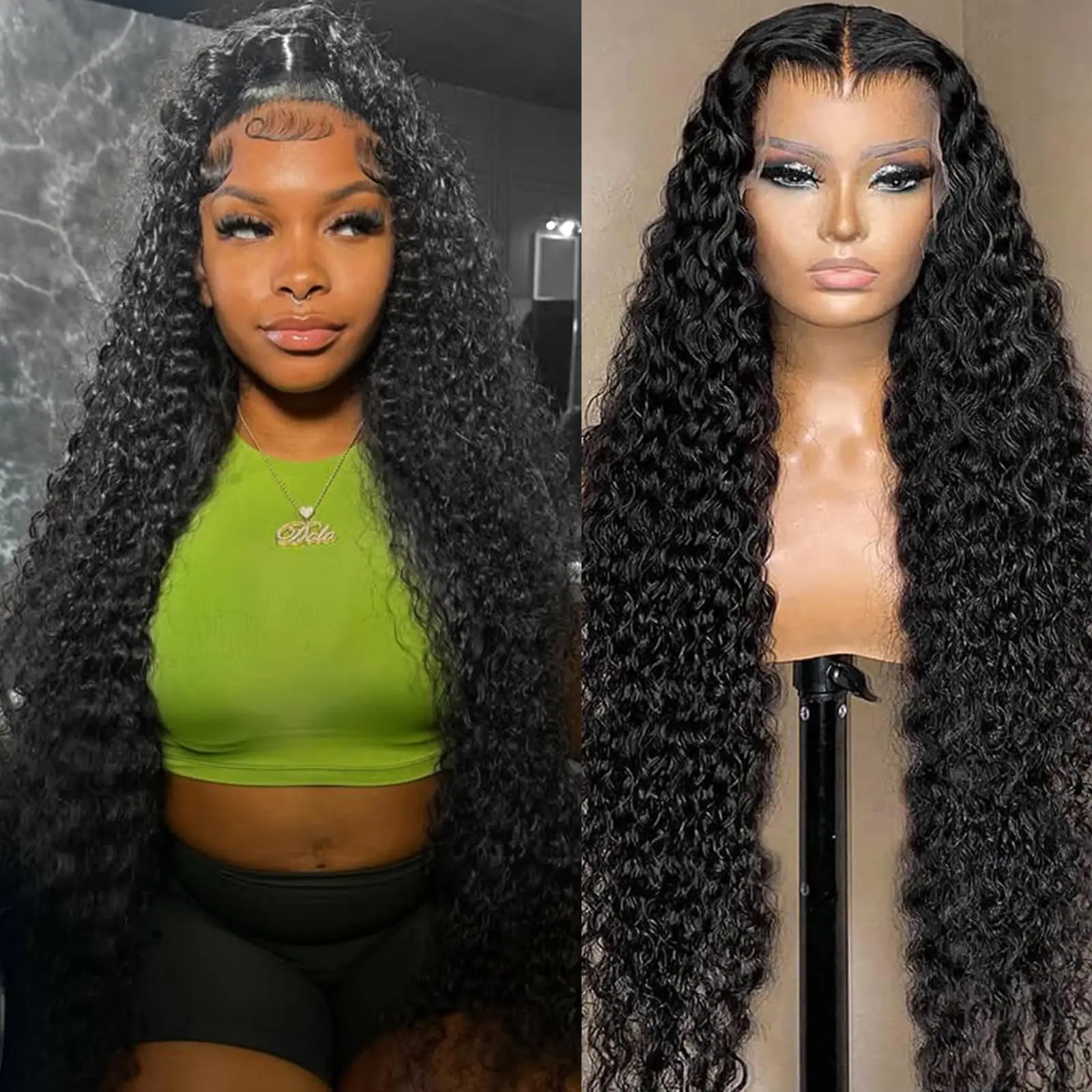 30 بوصة الدانتيل الجبهة الباروكات شعر الإنسان موجة عميقة 250% الكثافة 13x6 HD كامل الدانتيل الباروكات الأمامية شعر الإنسان 12A قبل قطعها موجة عميقة