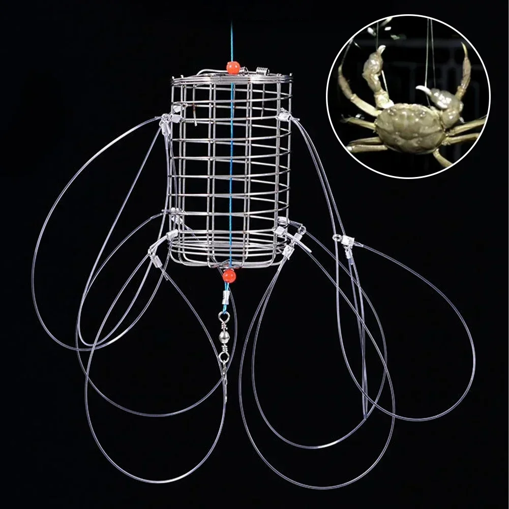 Инструмент для ловли краба, ловушка для приманки, клетка для наживки из нержавеющей стали, клетка для рыбы, фидер, рыболовные снасти, подходящая клетка для крабов, креветок, ловушка для ползания