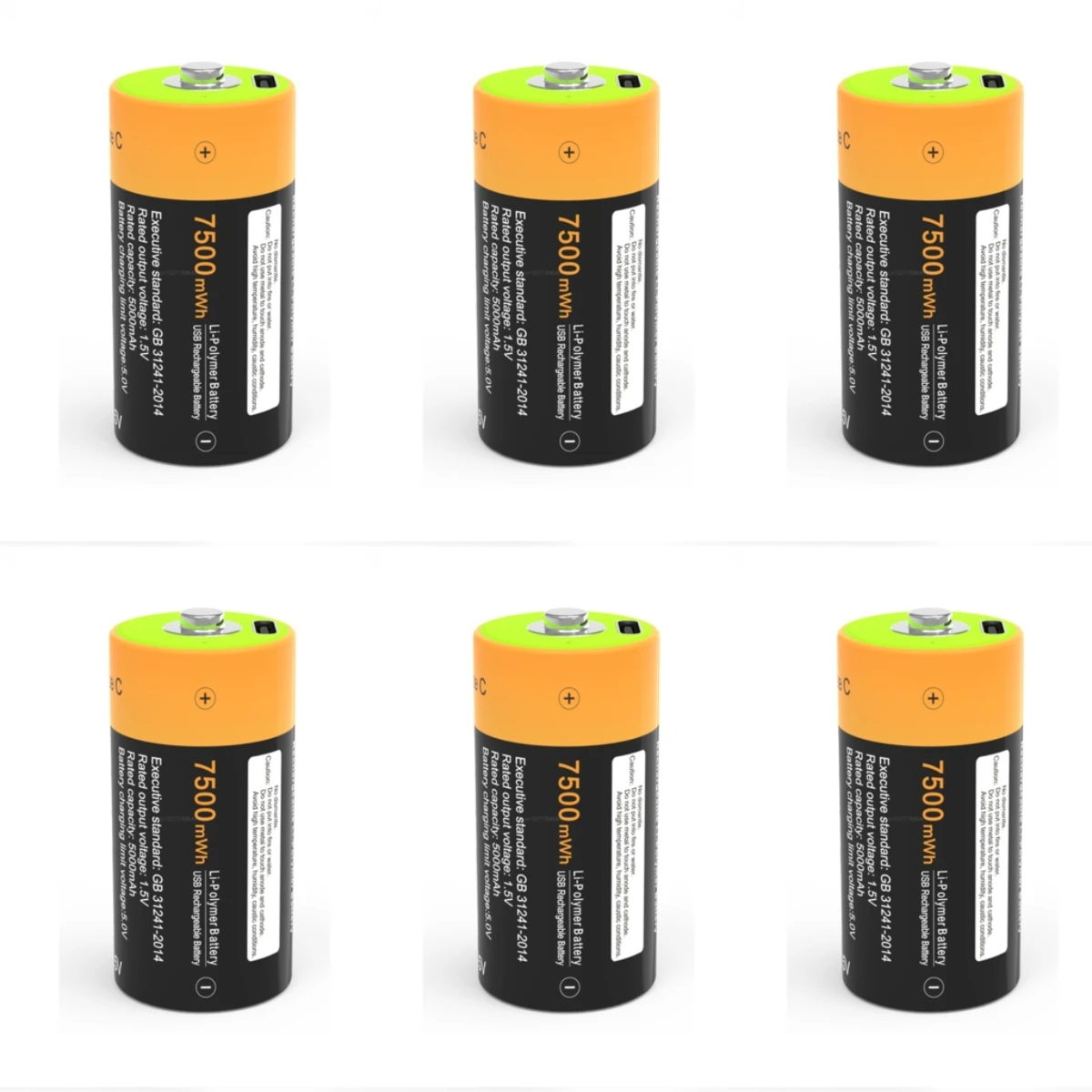 

6pcs/lot New ZNTER 1.5V 7500mWh Rechargeable Battery C Lipo LR20 Battery for RC Camera Drone Fast Charge via Type C Cable