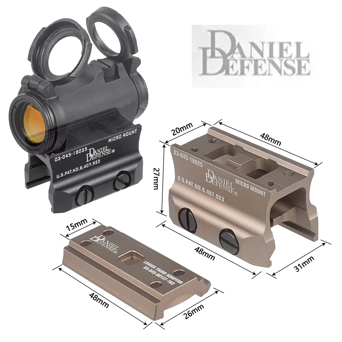 

Tactical DANIEL DEFENSE Riser Increased Mount Base For T01 T02 Red Dot Sight Scope Adapter Hunting Accessories