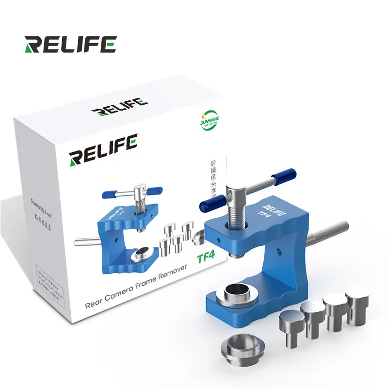 RELIFE TF4 Rear Camera Frame Disassembly Fixture for IPhone X-16 Series Multiple Head Aluminum Alloy Rotating Frame Removal Tool