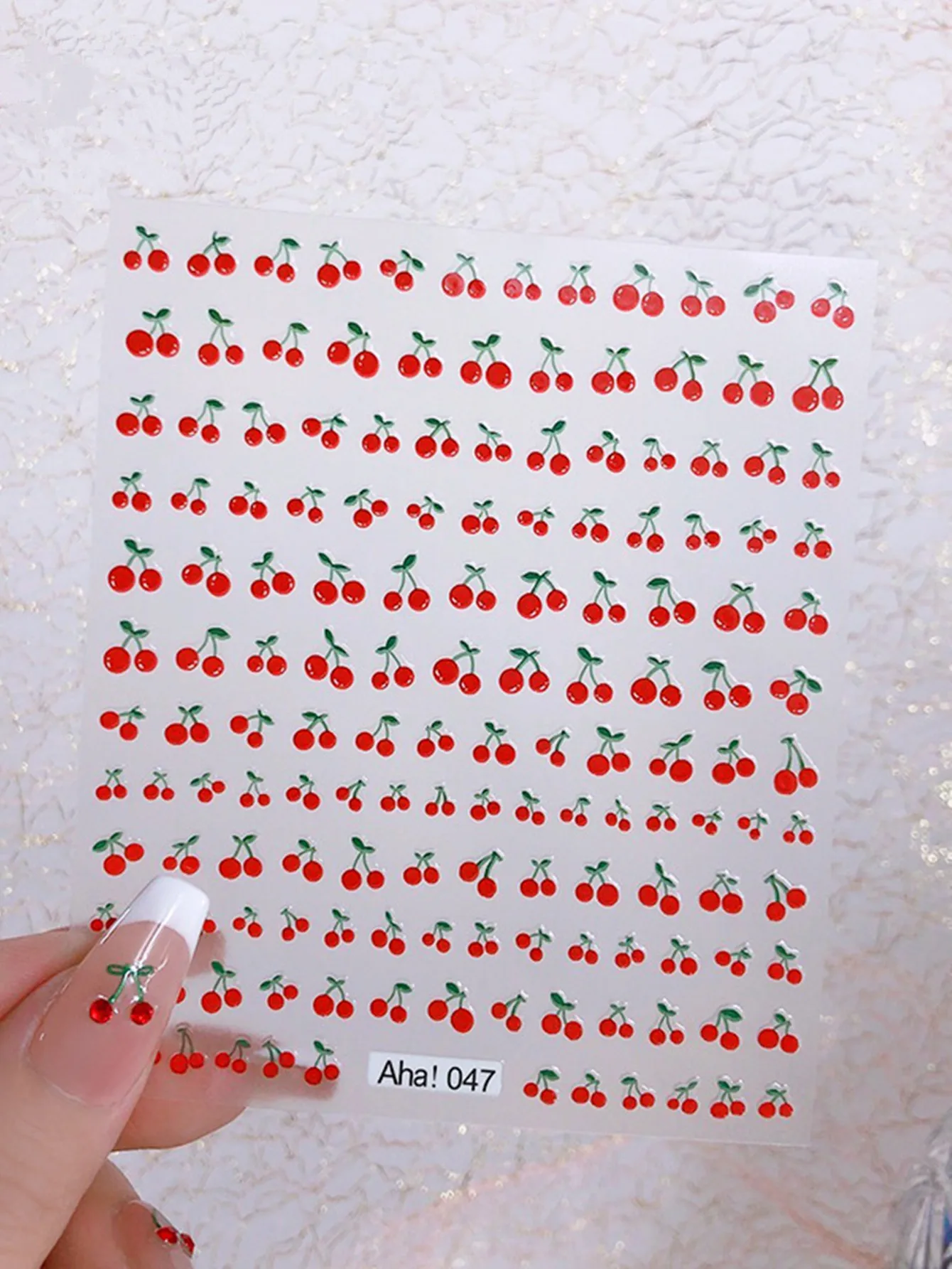 1pcs Sweet Cherry Nail Art Charms Stickers Kawaii Fruit Design Nail Transfer Decals DIY Manicure Self Adhesive Decoration Slider