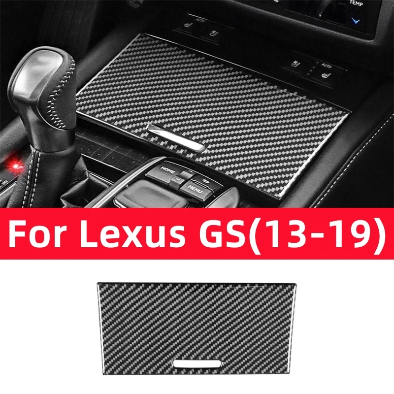 สําหรับ Lexus GS 2013-2019 อุปกรณ์ตกแต่งภายในรถยนต์คาร์บอนไฟเบอร์ Auto Central Storage กล่องแผงตกแต่งกรอบฝาครอบสติกเกอร์