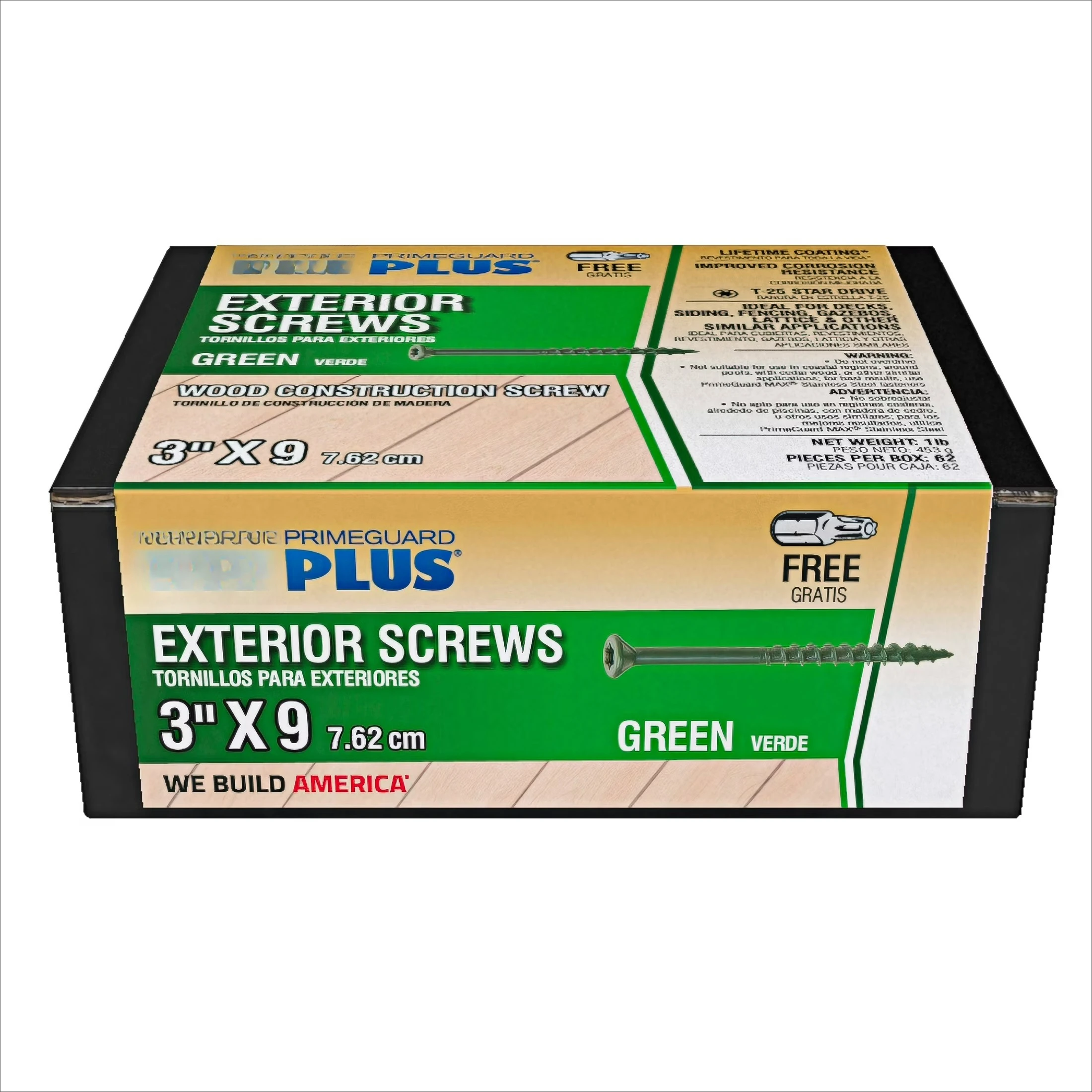 

PrimeGuard Plus # 9 x 3 дюйма Саморезы для террасной доски Green Wood, 1 фунт.