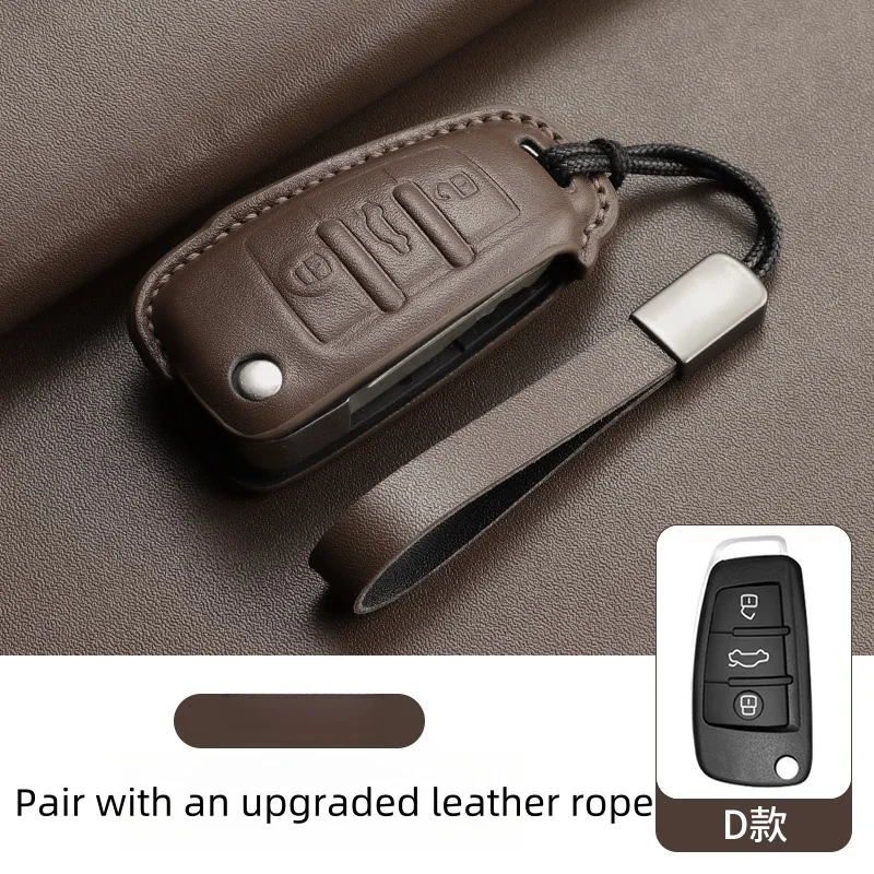 

Leather Car Key Case Cover Shell Fob for Audi A1 A3 A4 A5 A6 A7 Q3 Q5 S6 B6 B7 B8 C6 8P 8V 8L Tt Rs Protector Shell Accessories