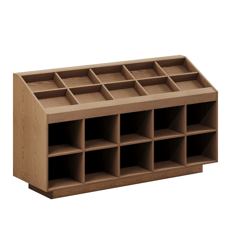 حامل عرض جداري مشطوف، خزانة شاي، خزانة عرض هدية، خزانة عرض متجر مريحة للوجبات الخفيفة في السوبر ماركت