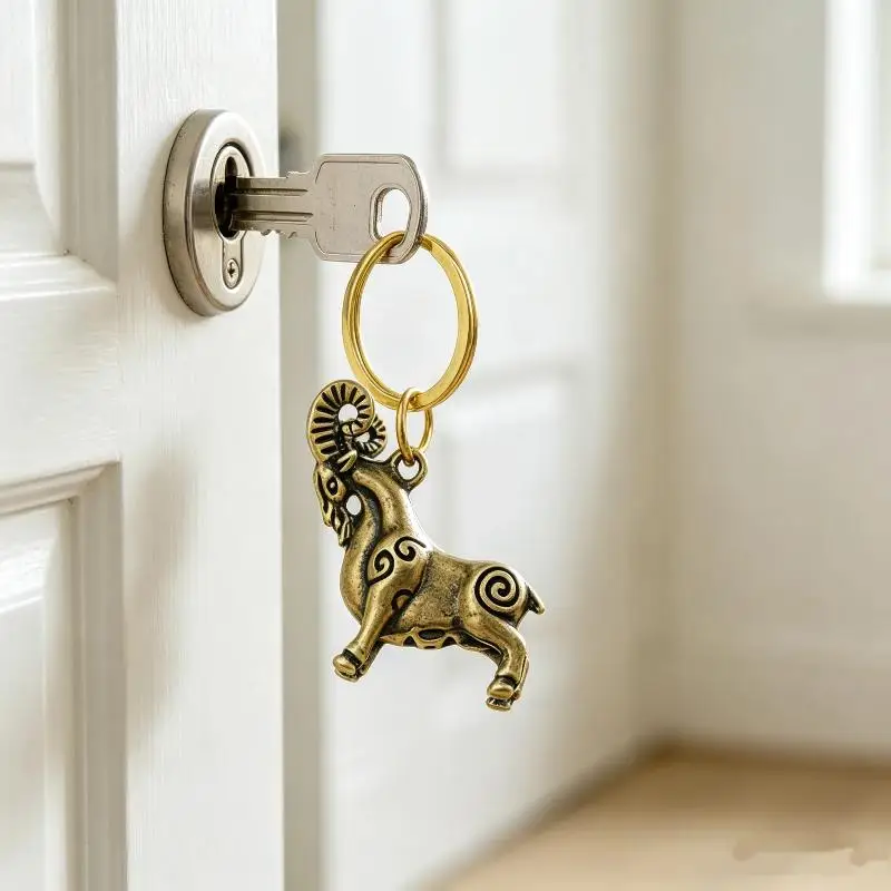 Solid Brass Zodiac Goat Pendant Exquisitely Carved Long Lasting Lucky Charm for DIY Jewelry Making Good Fortune Gift for Couple