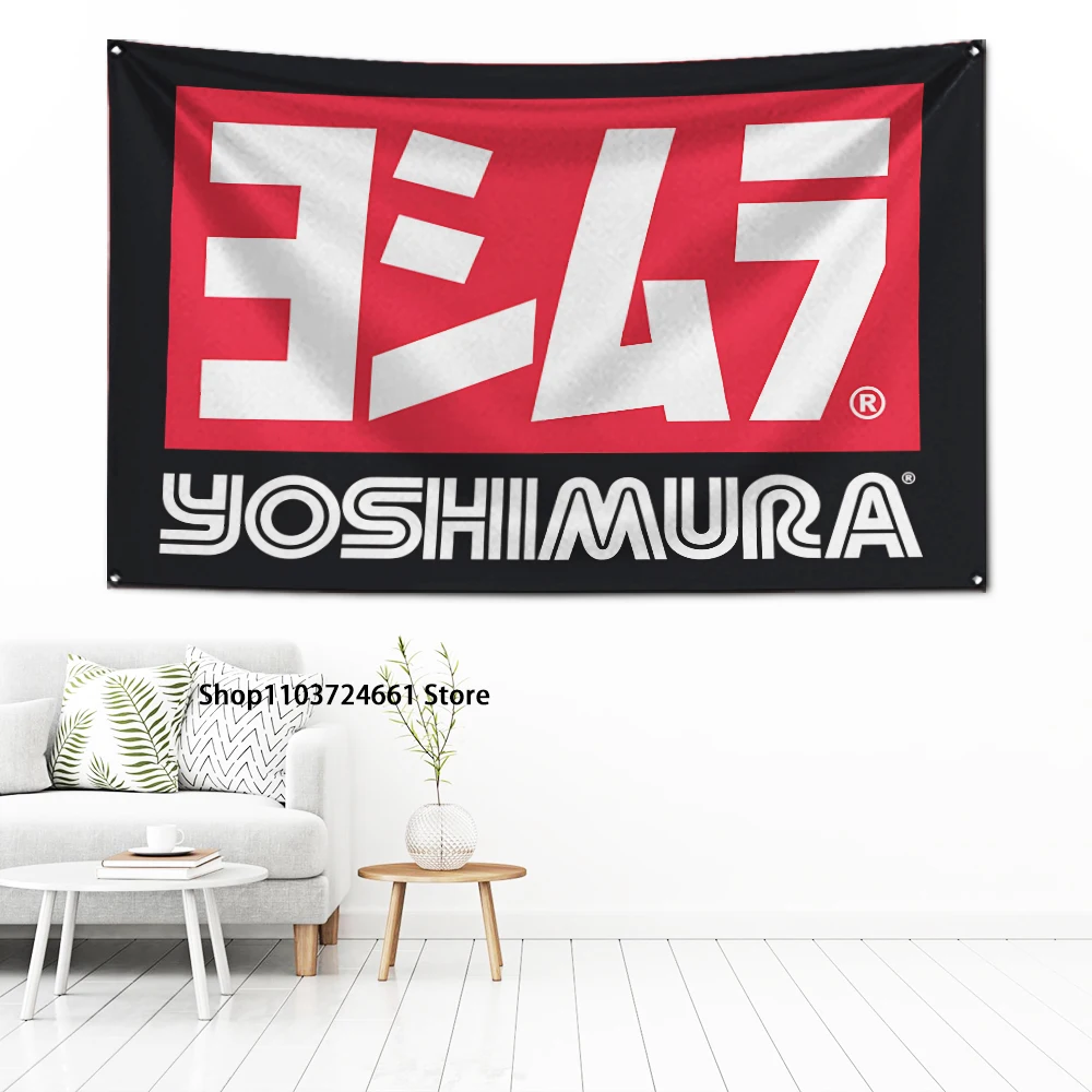 60x90cm Yoshimura Flaga sportów motorowych Poliester Druk cyfrowy Baner do garażu Dekoracja ścienna na zewnątrz drzwi