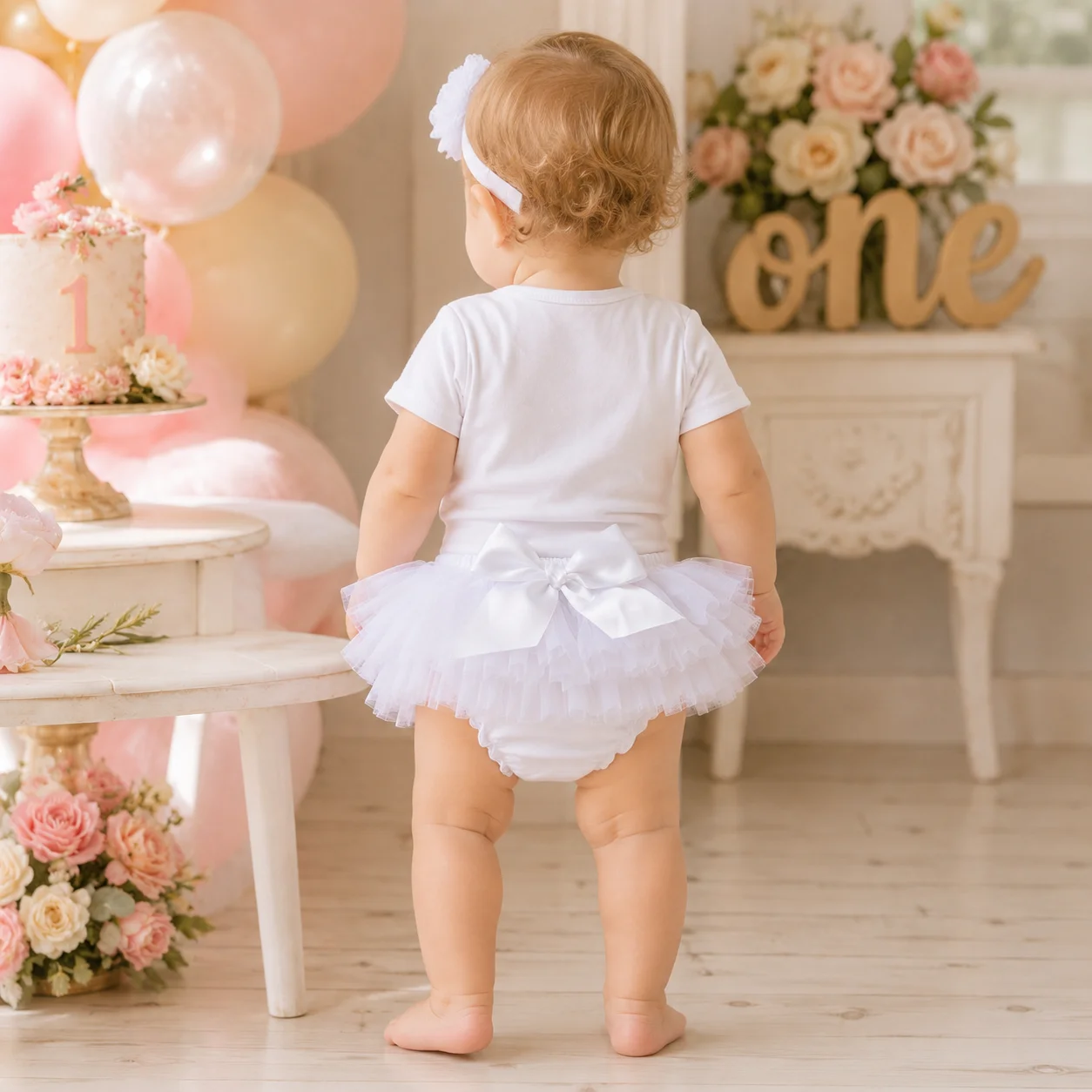 One Sweet Girl 1st Birthday Outfit Baby Girl Tutu Romper White Floral Headband Set Pink Cake Print First Birthday Party Costume
