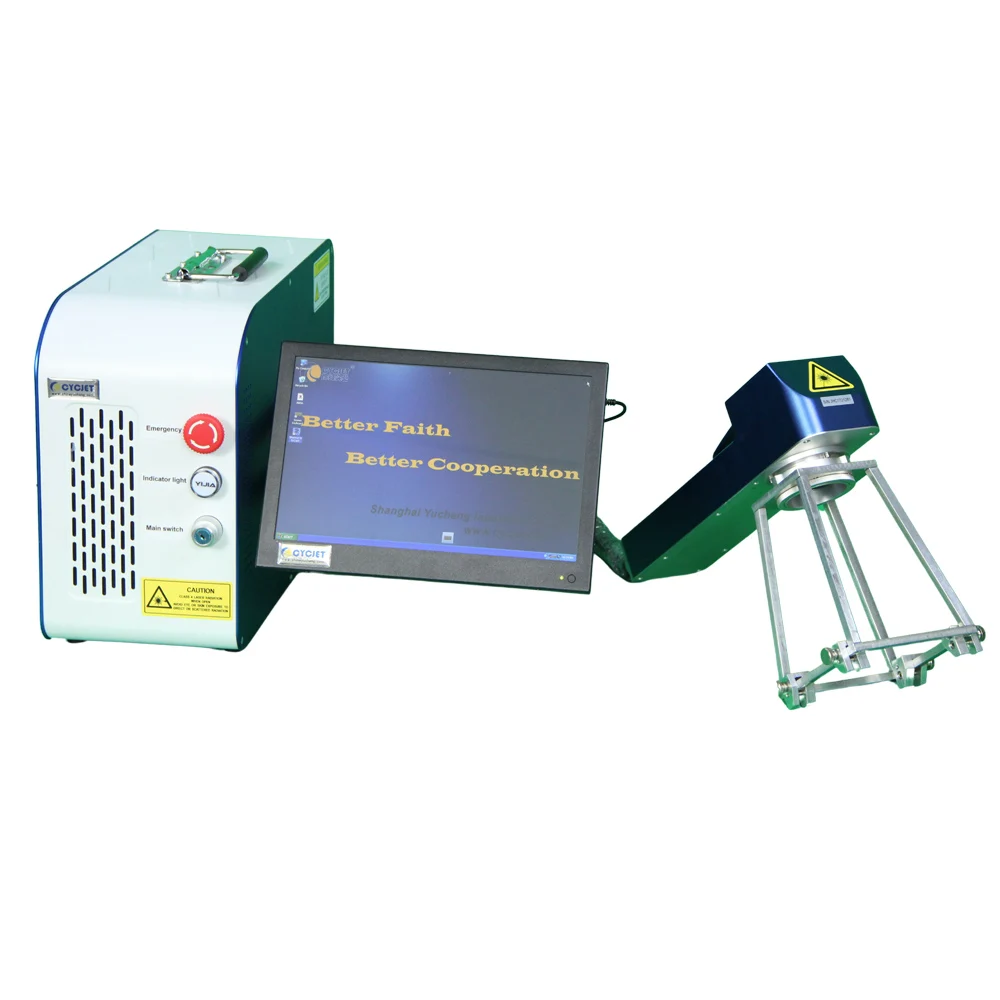 CYCJET 30W Portable Handheld Fiber Laser Marking Machine for Metal Material