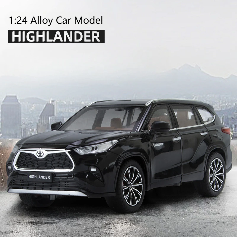 1:24 Toyota HIGHLANDER Off-RoadรถจําลองDiecastโลหะรุ่นรถเสียงดึงกลับคอลเลกชันของเล่นเด็กของขวัญ