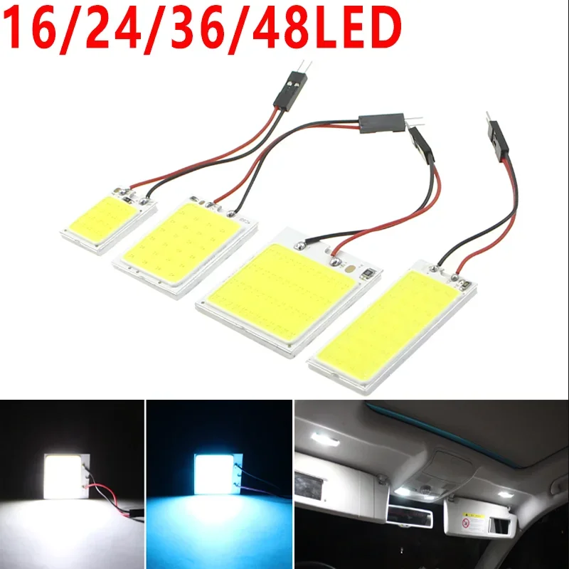 4X T10 C5W Araba Led Cob 16/24/36/48SMD Beyaz Park Ampul Oto İç Kama Okuma Lambası Kapı Kubbe Festoon Plaka Işığı