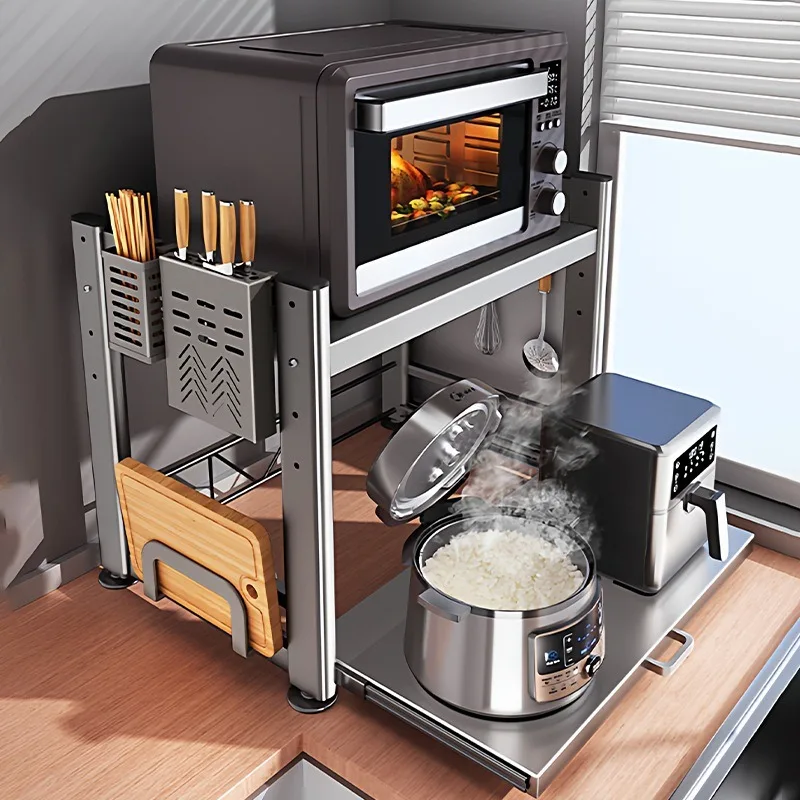 cuiseur-a-riz-etagere-de-cuisine-four-multifonction-casseroles-plans-de-travail-appareils-electromenagers-four-a-micro-ondes-a-tiroir