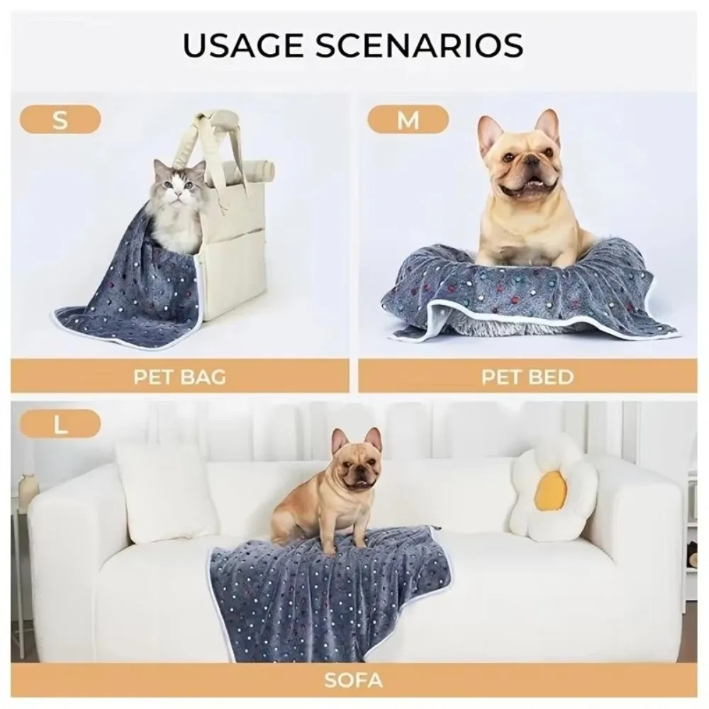 Ultra-Soft Pet Bed Blanket Cute Dot Pattern Breathable Insulated Pet Blanket Cozy Warm Machine Washable Cat Blanket