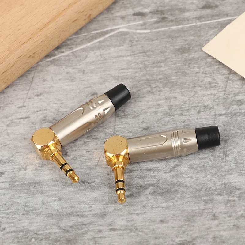 1pc Right Angle Mini Jack 3.5mm Stereo Right Angle Male Plug Audio Repair Earphone Soldering Adapter Solder Connector