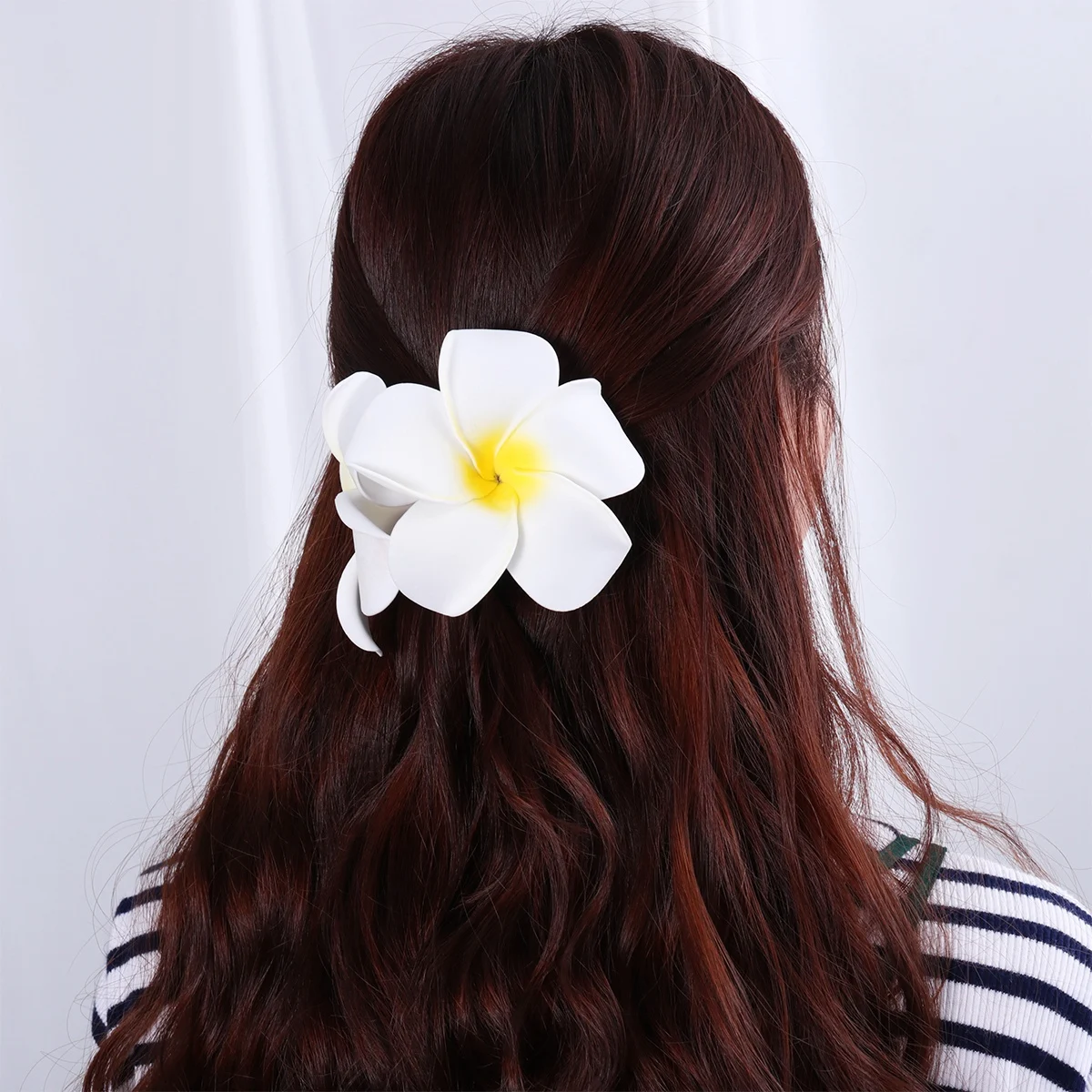 

20 Pcs Flower Hair Clips Plumeria Beach Accessories Hawaiian Decorations Frangipani Wedding Styling Aid Foam Flowers Elegant