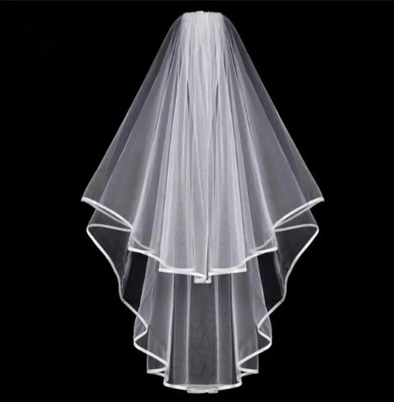 

Tulle One-tier Fingertip Bridal Veils Pearl Flower Wedding Veil Bridal Veils