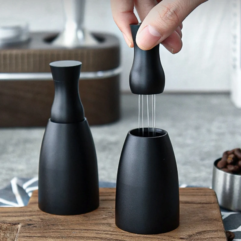 

Professional Barista Needle Coffee Powder Needle Distribution Coffee Cloth Powder Stirrer With Base
